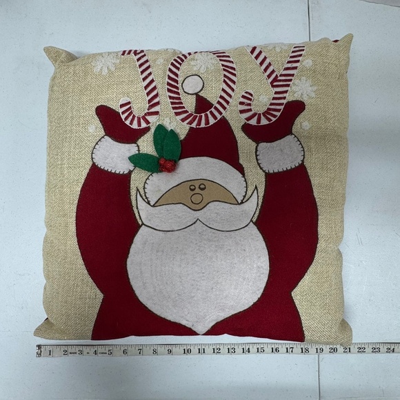 Decorative Santa-themed Christmas Pillow. - Picture 3 of 5